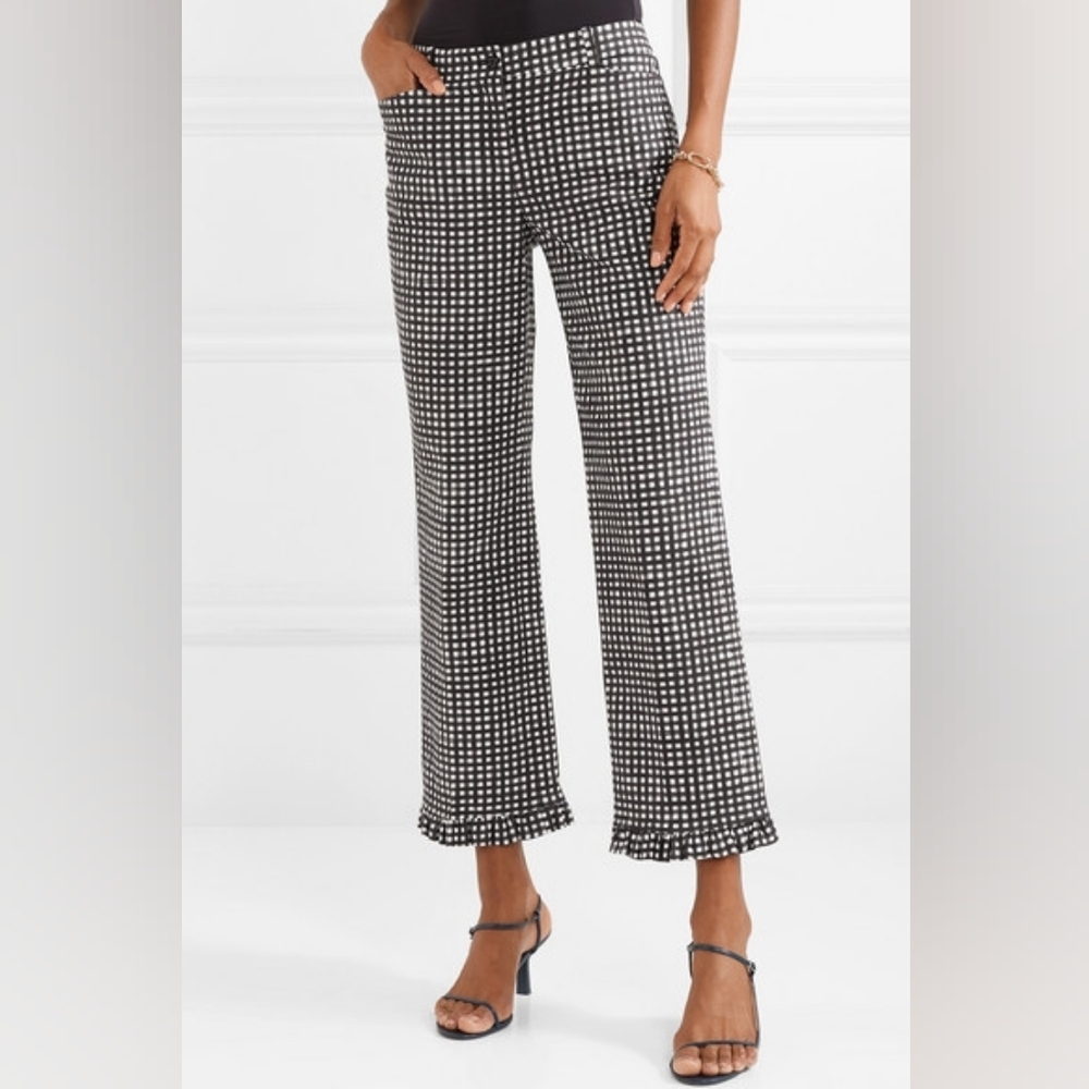 Michael Kors Black and White Patterned Wide Leg Pants